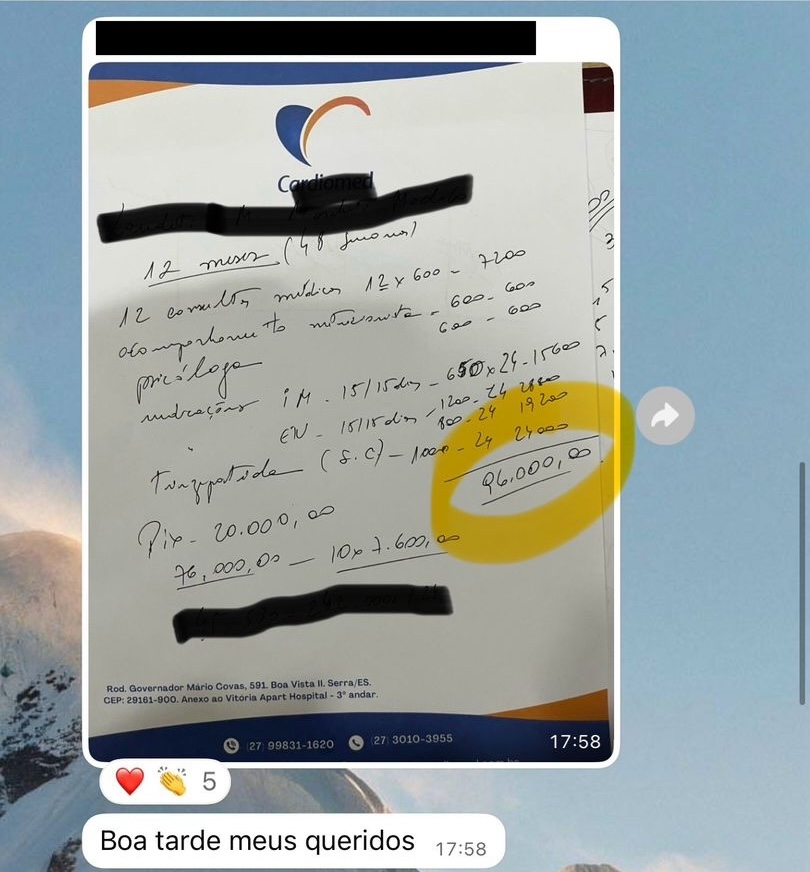 Print de mensagem de participante do VLE Club relatando resultado — 12 de 47