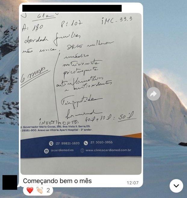 Print de mensagem de participante do VLE Club relatando resultado — 13 de 47