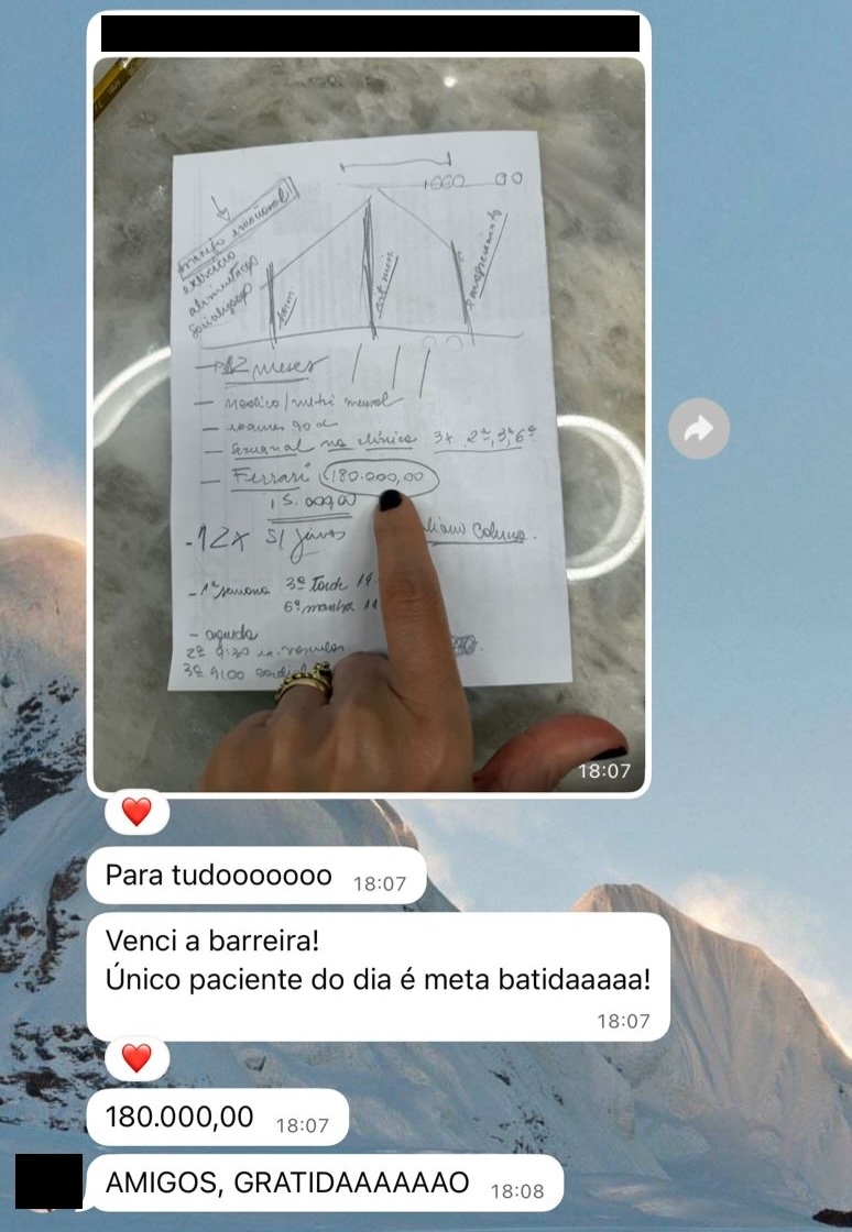 Print de mensagem de participante do VLE Club relatando resultado — 14 de 47