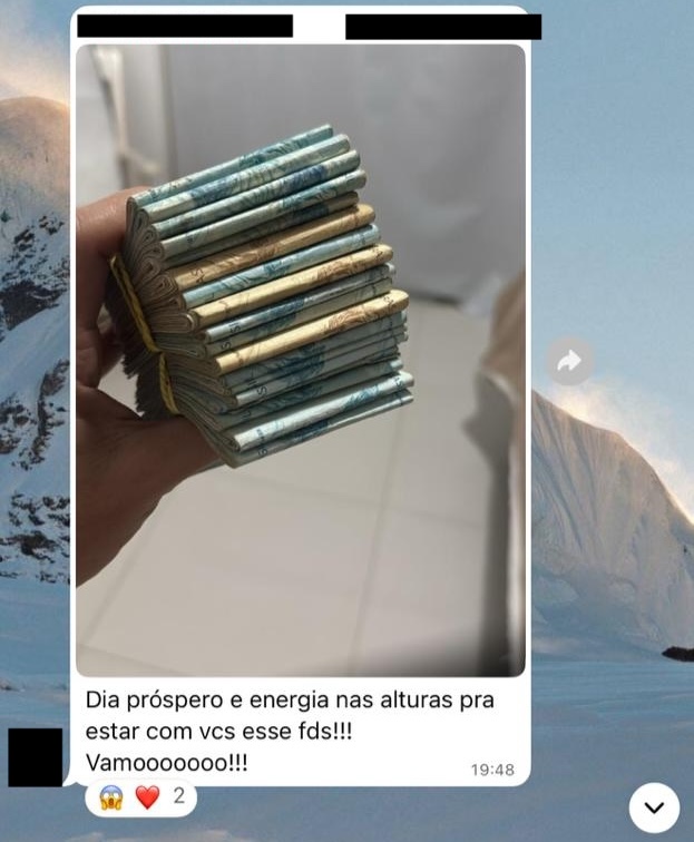 Print de mensagem de participante do VLE Club relatando resultado — 25 de 47