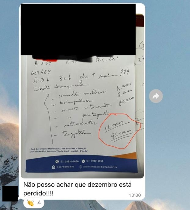 Print de mensagem de participante do VLE Club relatando resultado — 33 de 47