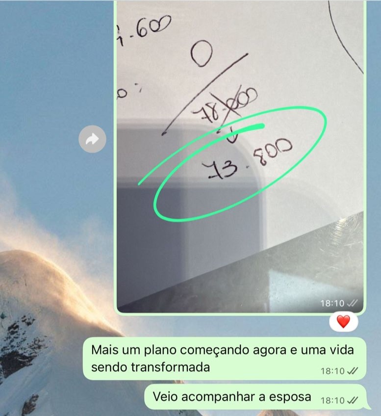 Print de mensagem de participante do VLE Club relatando resultado — 36 de 47