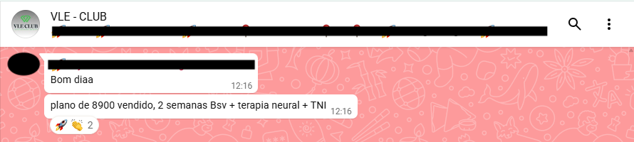 Print de mensagem de participante do VLE Club relatando resultado — 4 de 47