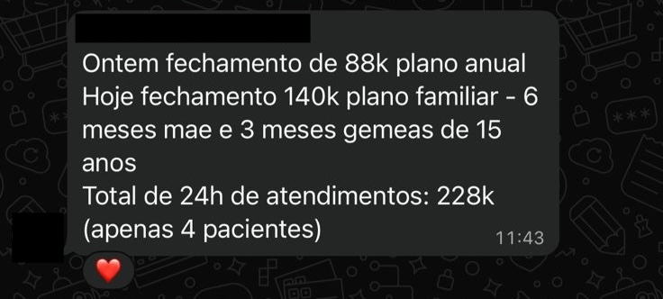 Print de mensagem de participante do VLE Club relatando resultado — 45 de 47