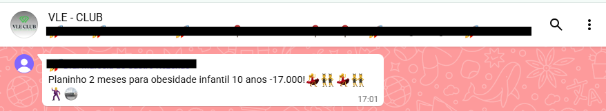 Print de mensagem de participante do VLE Club relatando resultado — 5 de 47